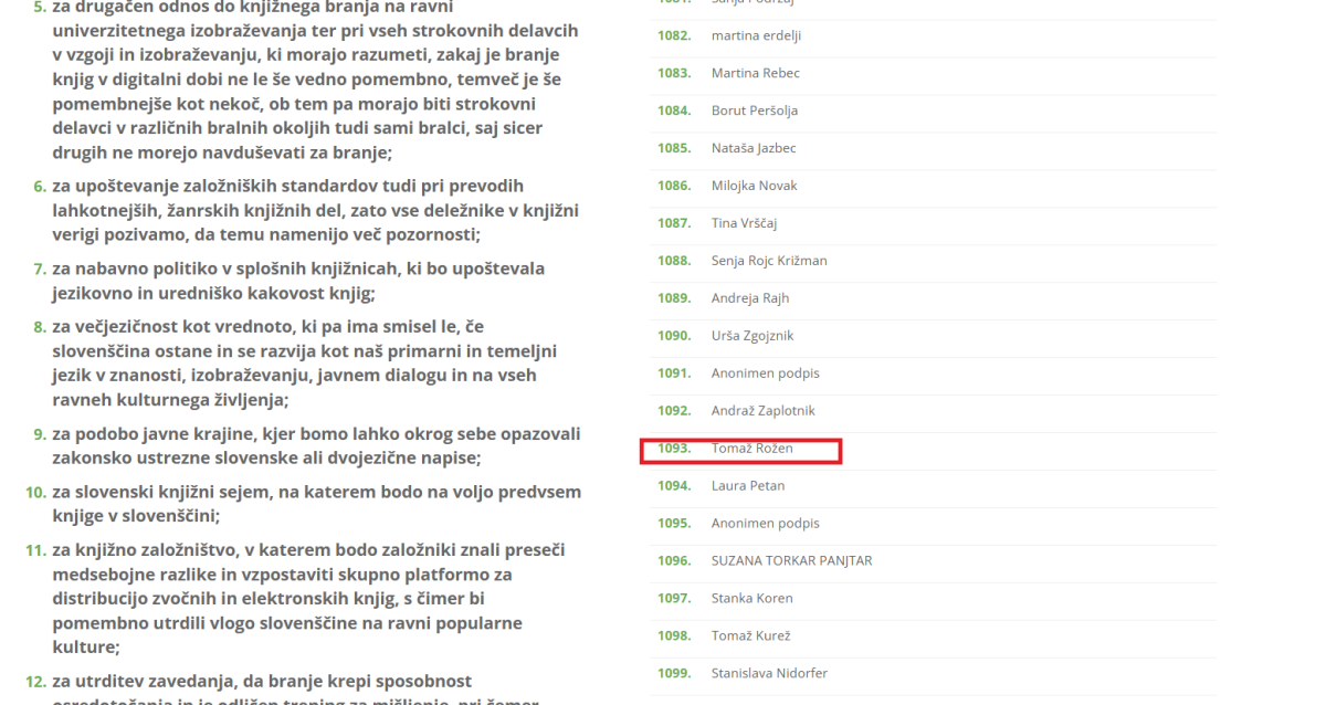 Med preko 1000 podpisniki Manifesta tudi župan dr. Tomaž Rožen